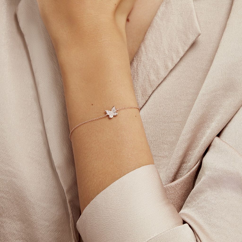Bracelet Anne-lise Argent Rose Oxyde De Zirconium - Bracelets Femme | Histoire d’Or