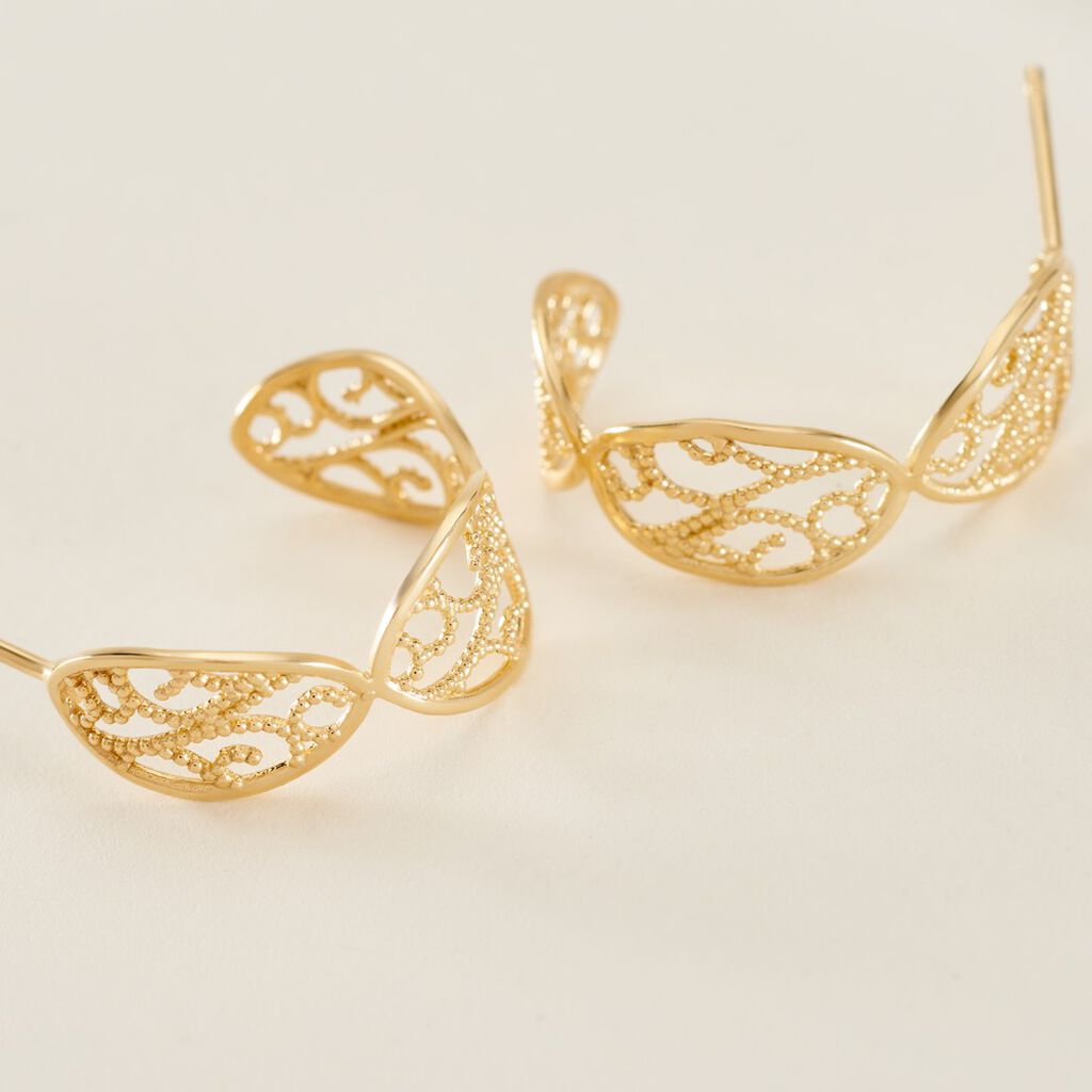Cr&eacute;oles Golden Acanty Or Jaune - Boucles d'oreilles cr&eacute;oles Femme | Histoire d&rsquo;Or
