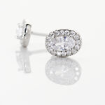 Boucles D'oreilles Puces Albertina Argent Blanc Oxyde De Zirconium - Boucles d'oreilles fantaisie Femme | Histoire d&rsquo;Or