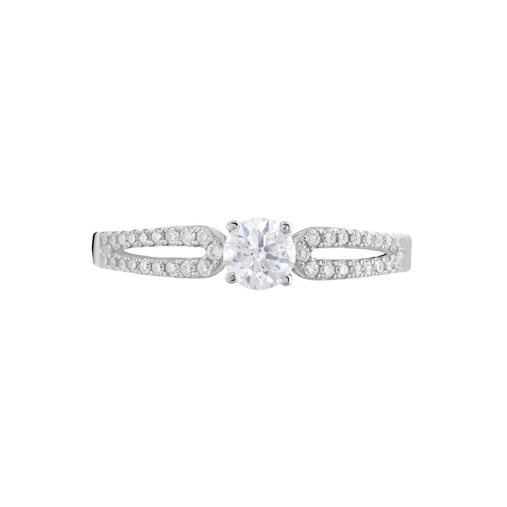 Bague Solitaire Katalina Or Blanc Diamant - Bagues solitaires Femme | Histoire d’Or