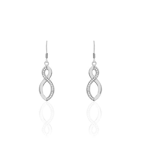Boucles D'oreilles Pendantes Odile Argent Blanc Oxyde De Zirconium - Boucles d'oreilles fantaisie Femme | Histoire d&rsquo;Or
