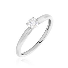 Bague Solitaire Flora Or Blanc Diamant - Bagues solitaires Femme | Histoire d’Or