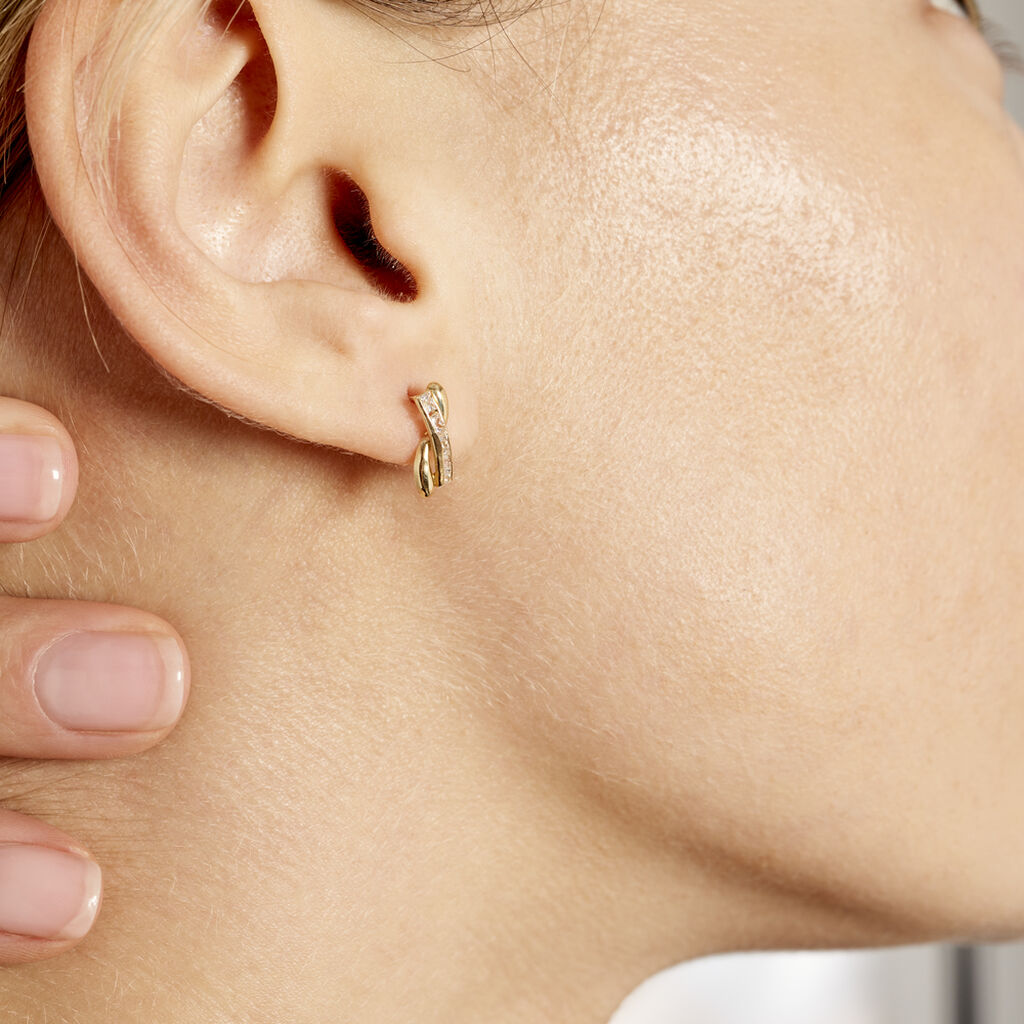 Boucles D'oreilles Puces Grebera Or Jaune Oxyde - Clous d'oreilles Femme | Histoire d’Or