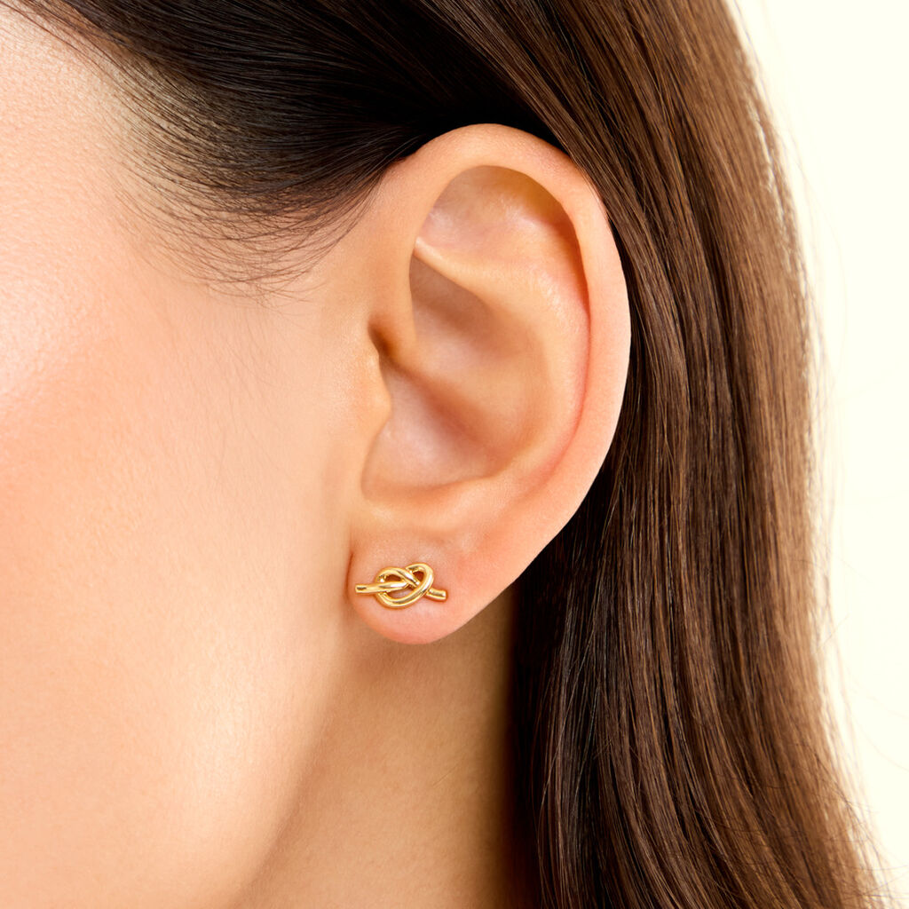 Boucles D'Oreilles Puces Yseult Plaqu&eacute; Or Jaune - Boucles d'oreilles fantaisie Femme | Histoire d&rsquo;Or