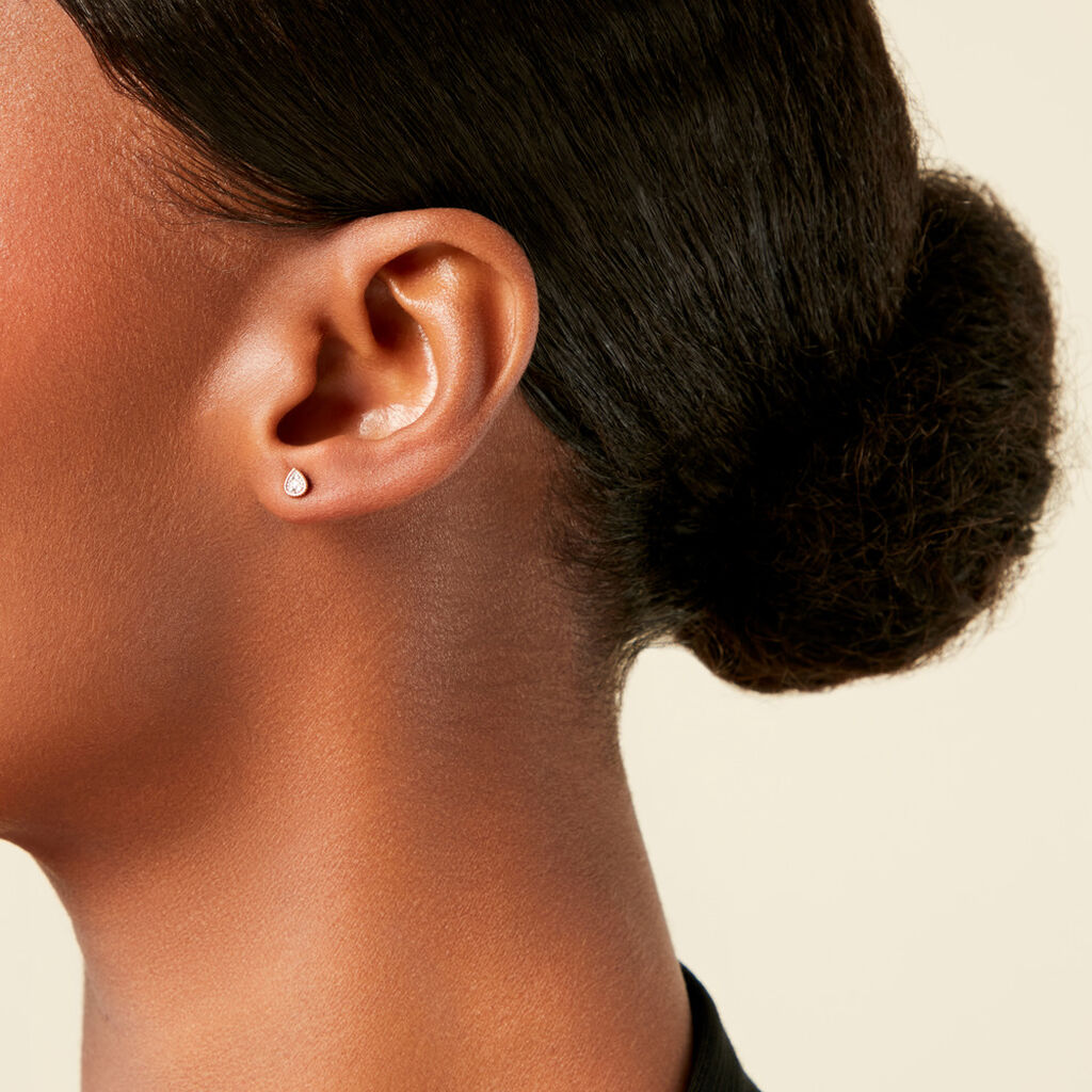 Boucles D'Oreilles Puces Mon 1Er Diamant Or Jaune Diamant - Clous d'oreilles Femme | Histoire d&rsquo;Or