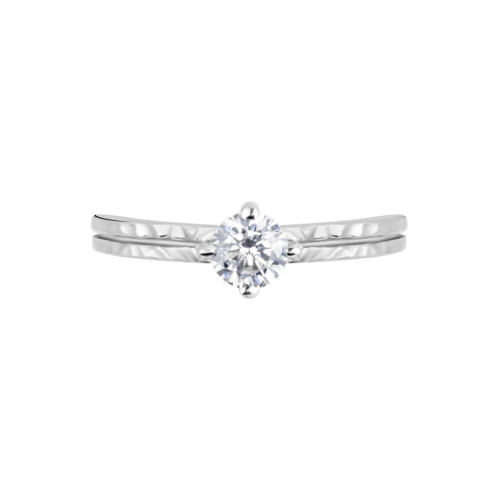 Bague Solitaire Argent Blanc Candi Oxyde De Zirconium - Bagues solitaires Femme | Histoire d’Or