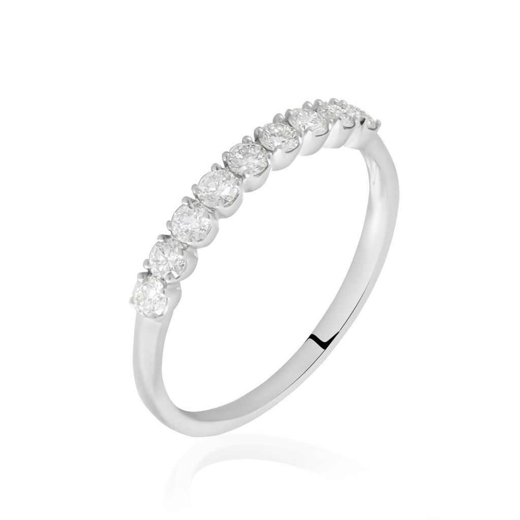 Demi Alliance Eloise Platine Blanc Diamant - Alliances Femme | Histoire d’Or