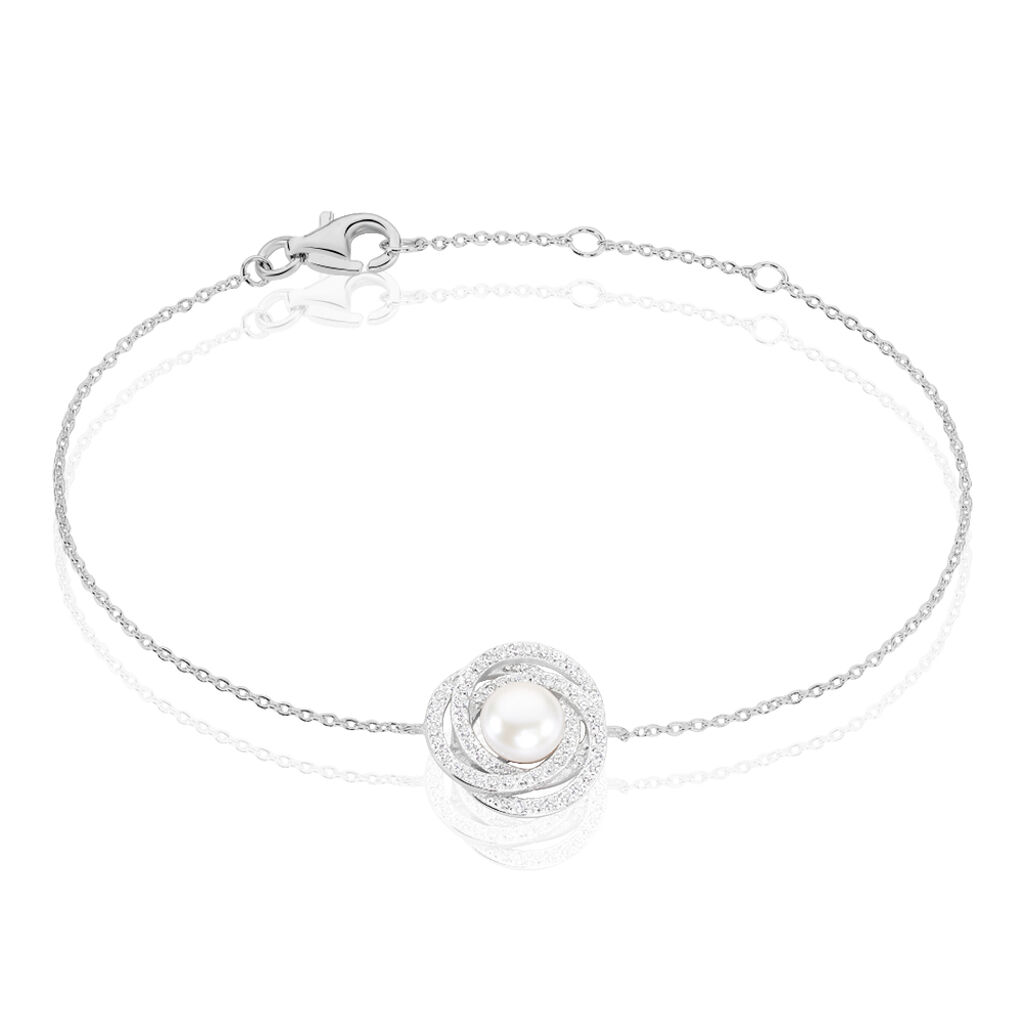Bracelet Matilda Argent Blanc Perle De Culture Et Oxyde De Zirconium