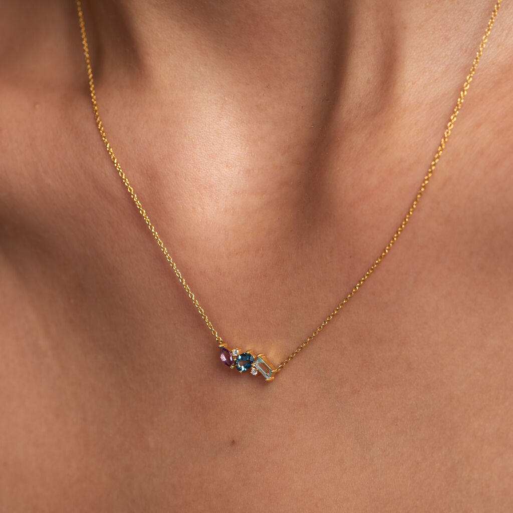 Collier Printemps Précieux Or Jaune Topaze Améthyste - Colliers Femme | Histoire d’Or