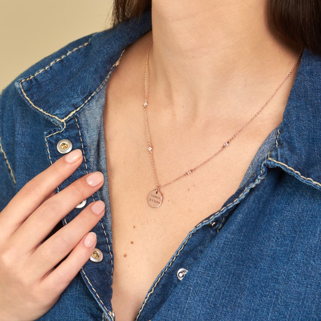 Collier Moa Argent Rose Oxyde De Zirconium - Colliers fantaisie Femme | Histoire d’Or