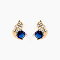 Boucles D'oreilles Puces Tyana Plaqué Or Jaune Oxyde De Zirconium