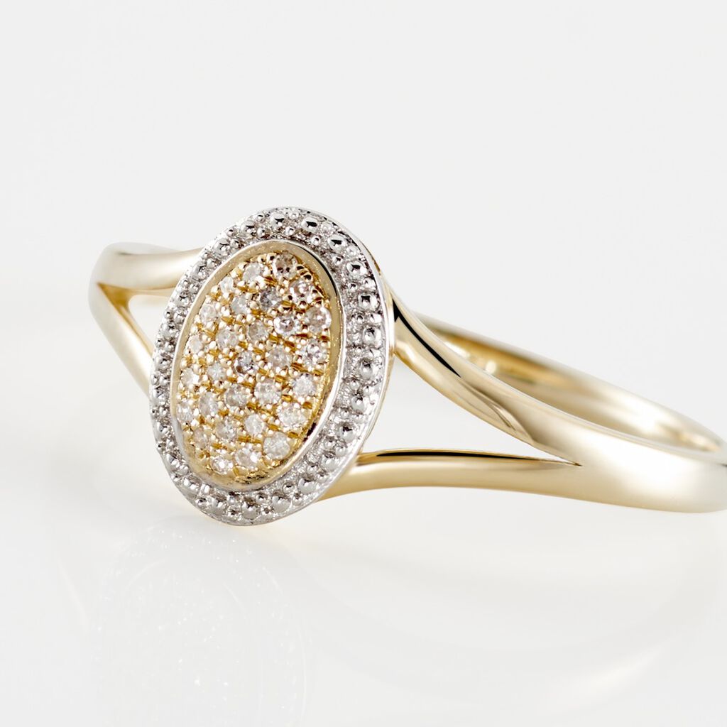 Bague Or Jaune Finola Diamants - Bagues avec pierre Femme | Histoire d’Or