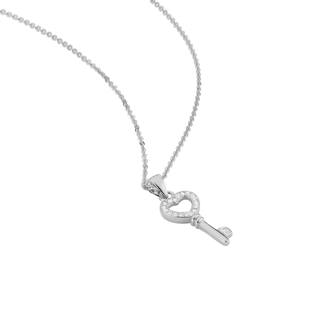 Collier Amy Argent Blanc Oxyde De Zirconium - Colliers fantaisie Femme | Histoire d&rsquo;Or