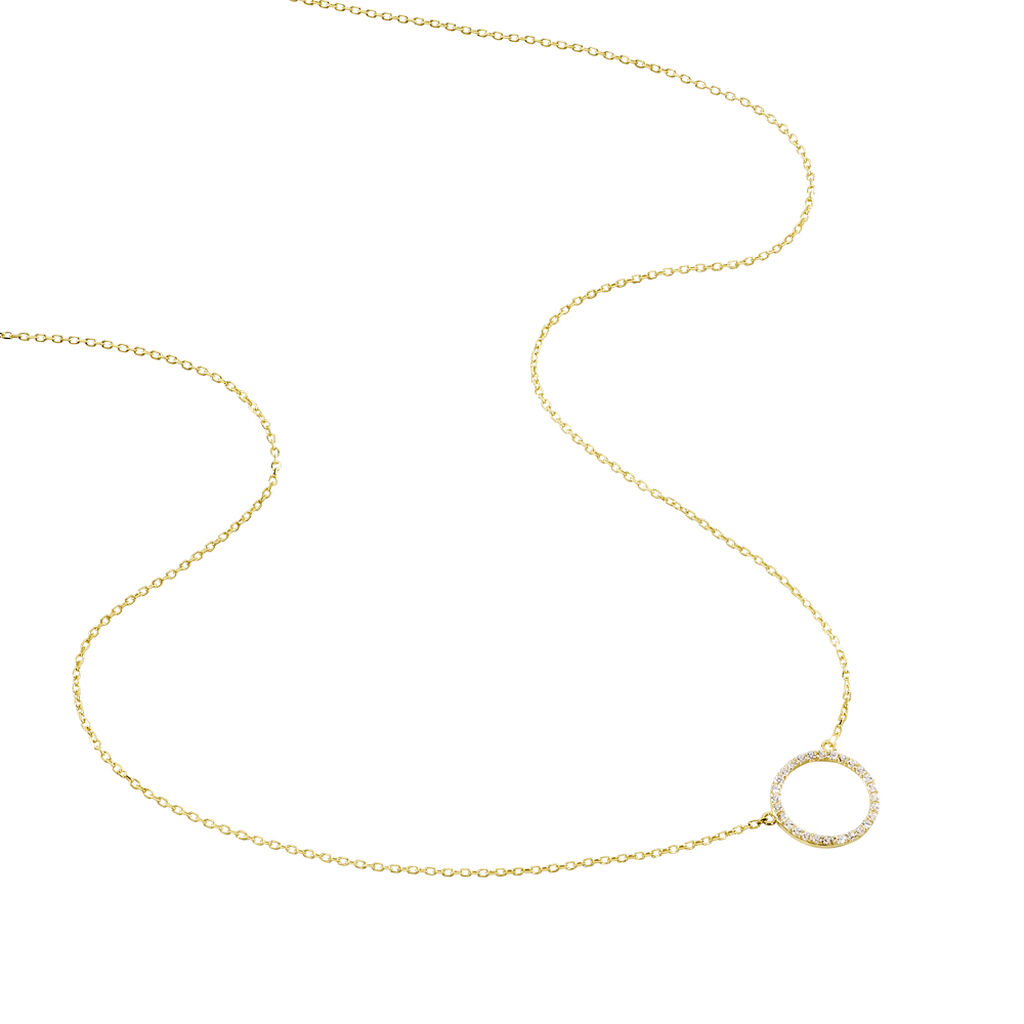 Collier Stip Or Jaune Oxyde De Zirconium - Colliers Femme | Histoire d’Or