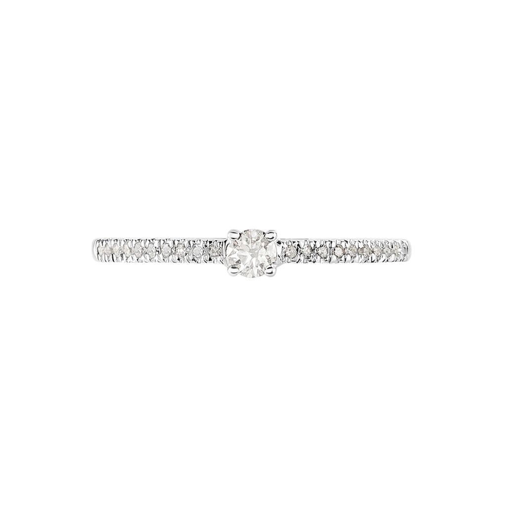 Bague Eliisa Platine Blanc Diamant - Bagues solitaires Femme | Histoire d’Or