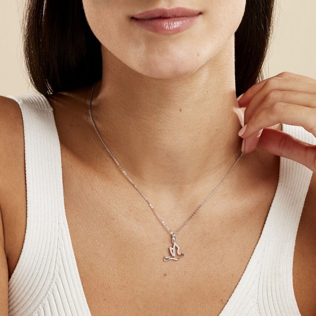 Collier Colombe Argent Blanc Oxyde De Zirconium - Colliers fantaisie Femme | Histoire d’Or