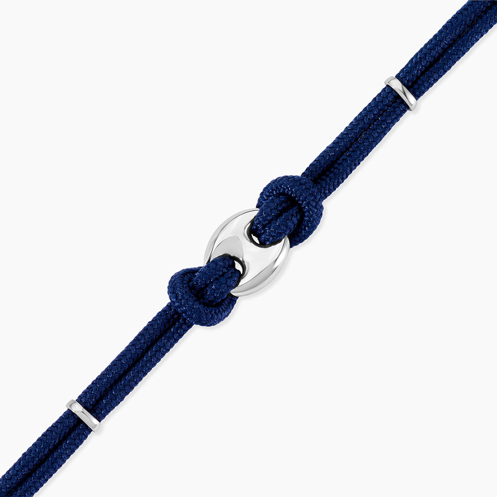 Bracelet Fabrice Acier Blanc - Bracelets cordon Homme | Histoire d&rsquo;Or