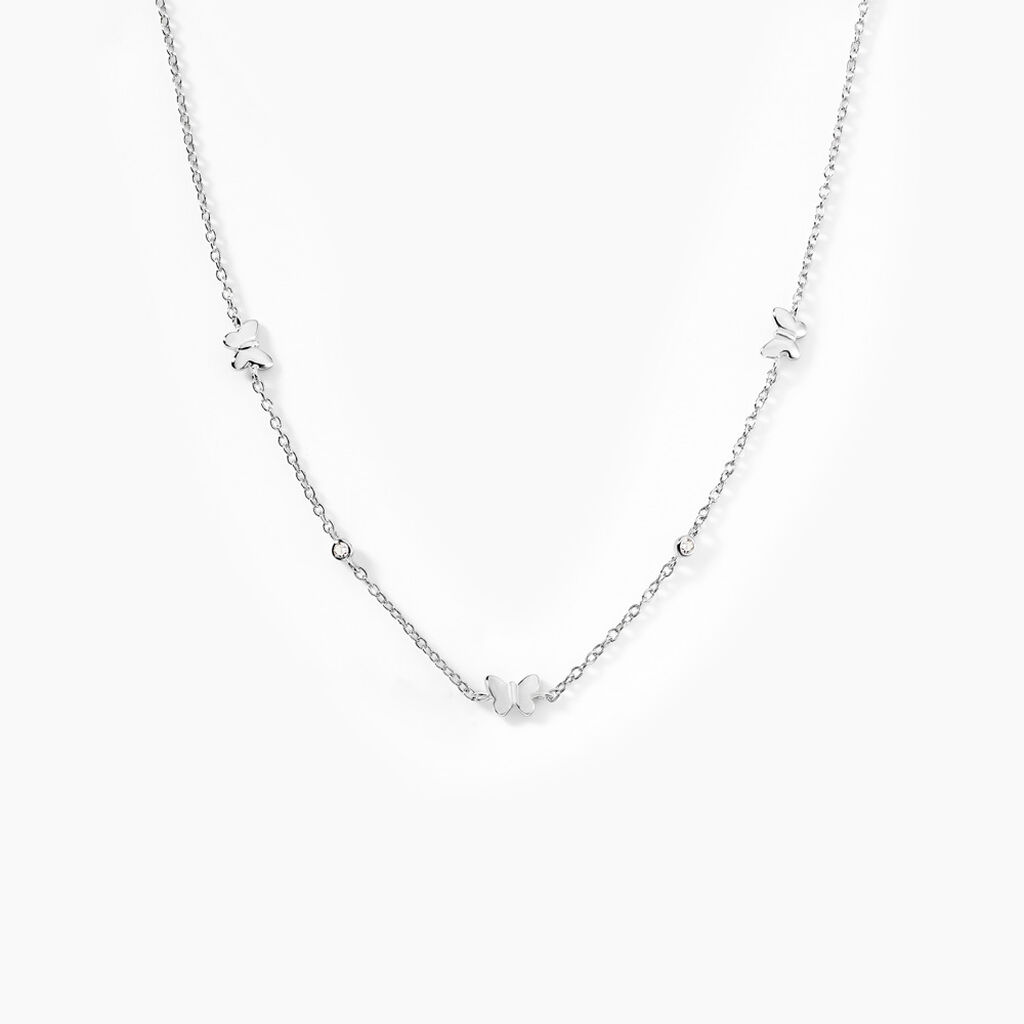 Collier Diep Argent Blanc Oxyde De Zirconium - Colliers fantaisie Femme | Histoire d’Or