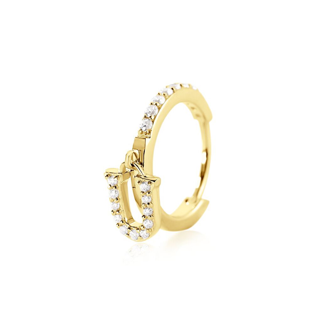 Créole Unitaire Léria Or Jaune Oxydes De Zirconium - Boucles d'oreilles créoles Femme | Histoire d’Or