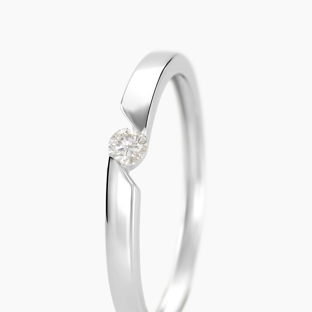 Bague Or Blanc Anilie Diamant - Bagues solitaires Femme | Histoire d’Or