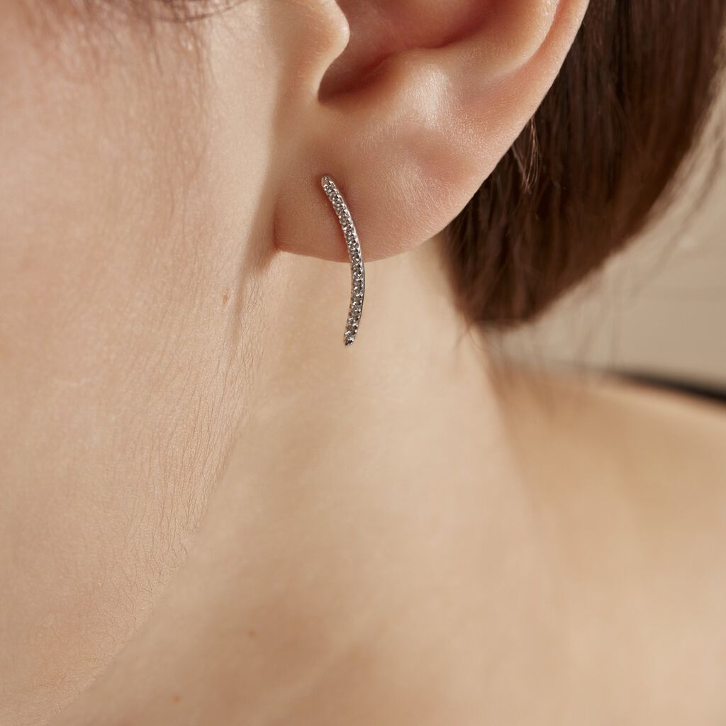 Bijoux D'oreilles Eleana Or Blanc Oxyde De Zirconium - Ear cuffs Femme | Histoire d’Or