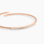 Bracelet Jonc Fuerza Argent Rose Oxyde De Zirconium - Bracelets joncs Femme | Histoire d&rsquo;Or