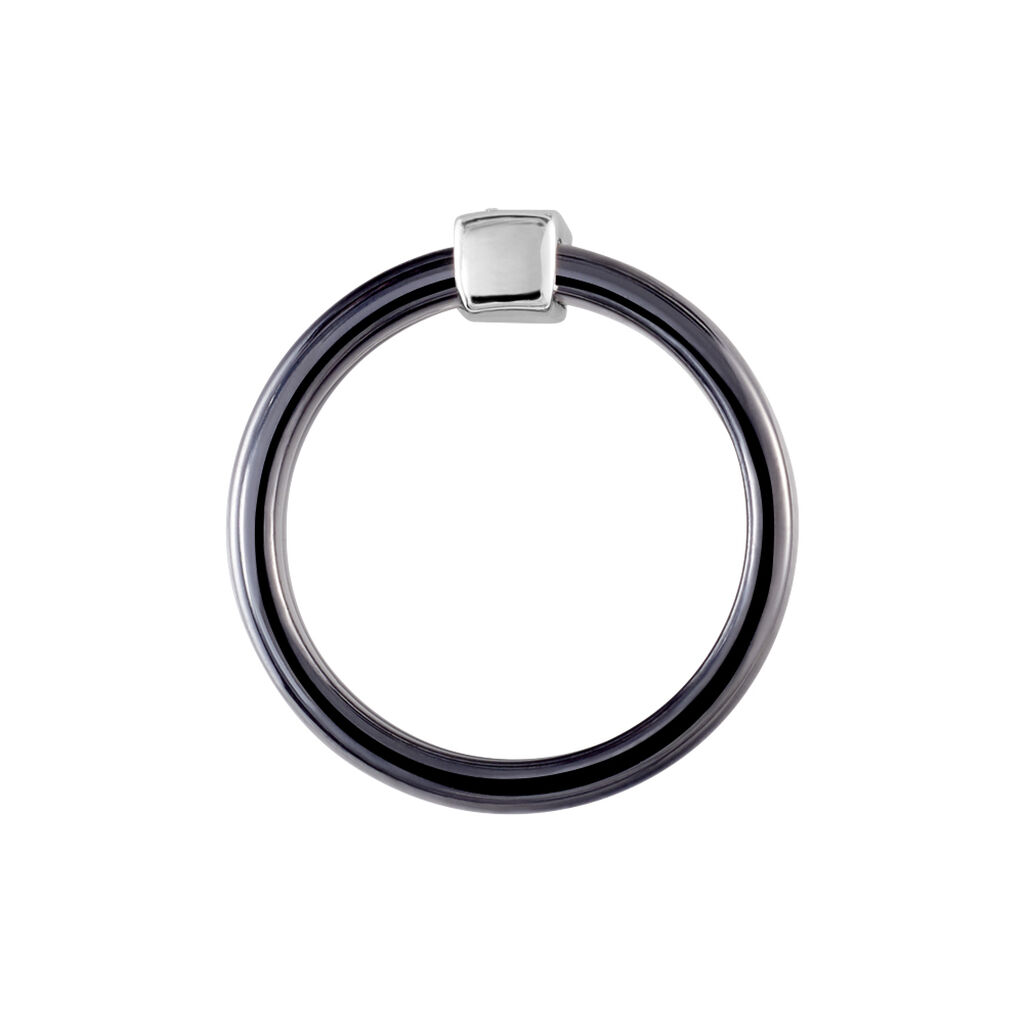Bague Ceramik Design Argent Blanc Céramique Et Oxyde De Zirconium - Bagues avec pierre Femme | Histoire d’Or