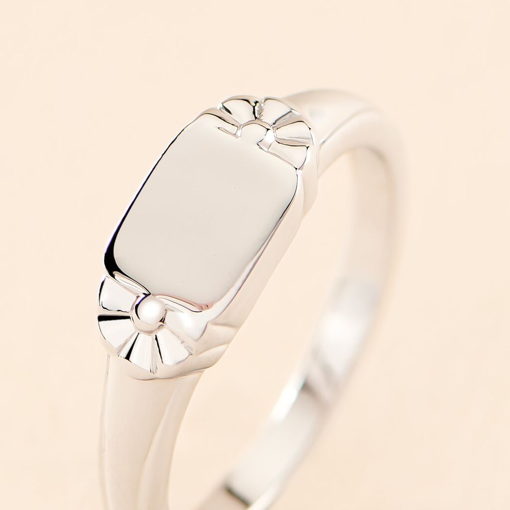 Chevalière Darian Argent Blanc - Chevalières Femme | Histoire d’Or