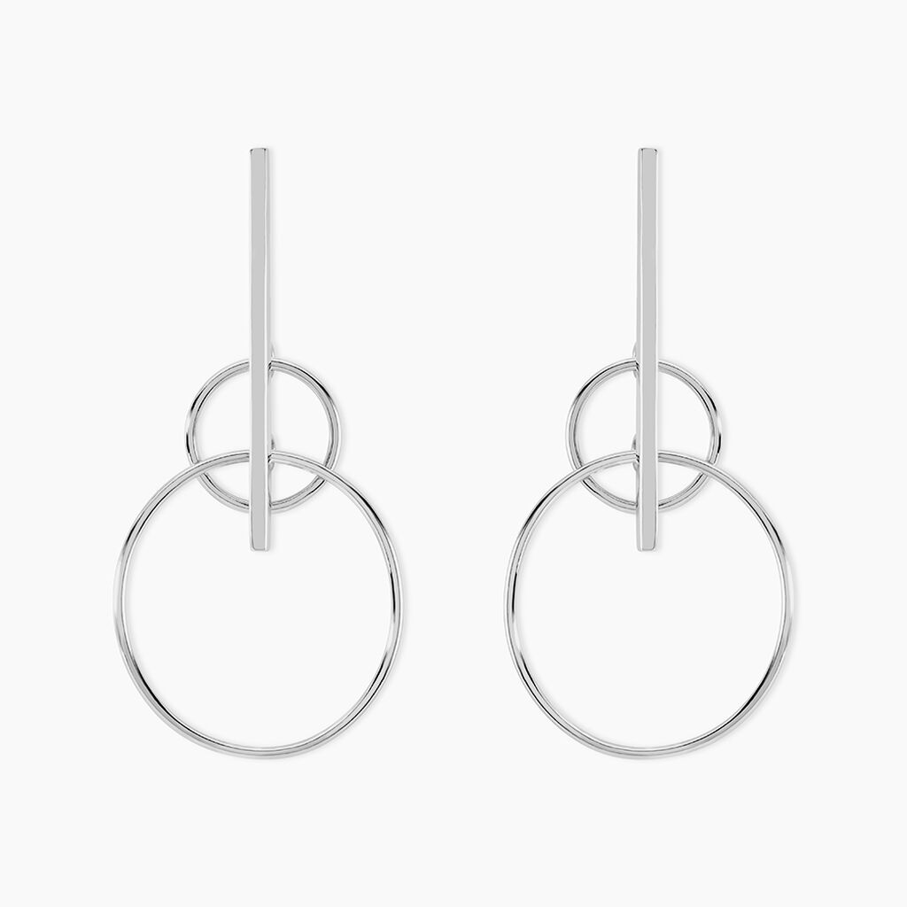 Boucles D'oreilles Pendantes Enissa Argent Blanc - Boucles d'oreilles fantaisie Femme | Histoire d’Or