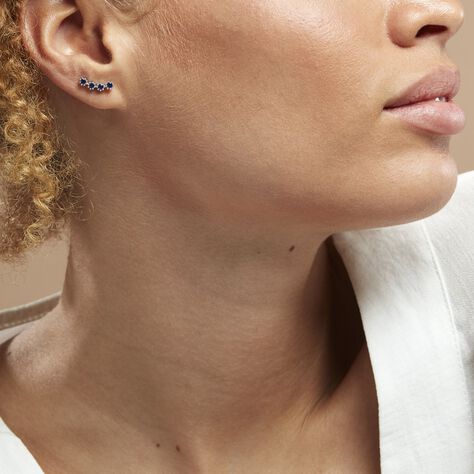 Boucles D'oreilles Puces Karrie Argent Blanc Oxyde De Zirconium - Boucles d'oreilles fantaisie Femme | Histoire d’Or