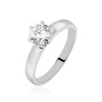 Bague Solitaire Natalia Or Blanc Diamant Synthetique - Bagues solitaires Femme | Histoire d&rsquo;Or