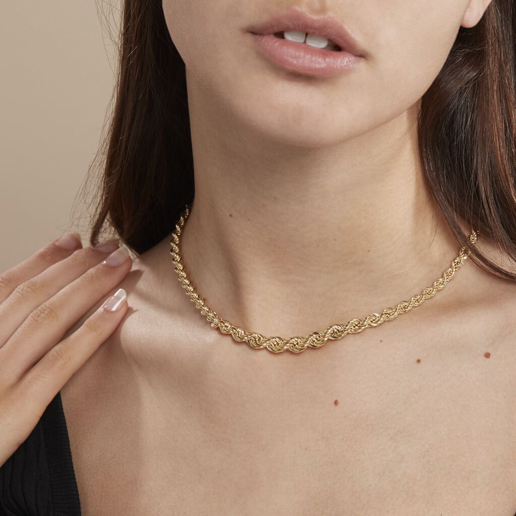 Collier Jerry Danilo Maille Corde Or Jaune - Chaines Femme | Histoire d’Or