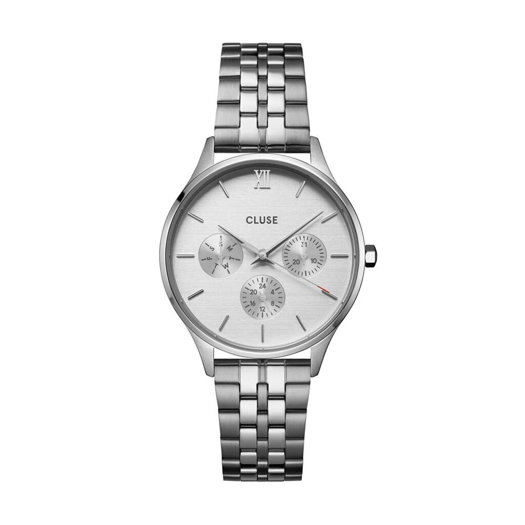 Montre Cluse Minuit Multifonction Argenté