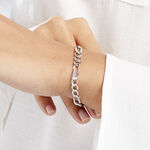 Bracelet Cameo Alternee 1/3 Or Blanc - Bracelets cha&icirc;ne Homme | Histoire d&rsquo;Or