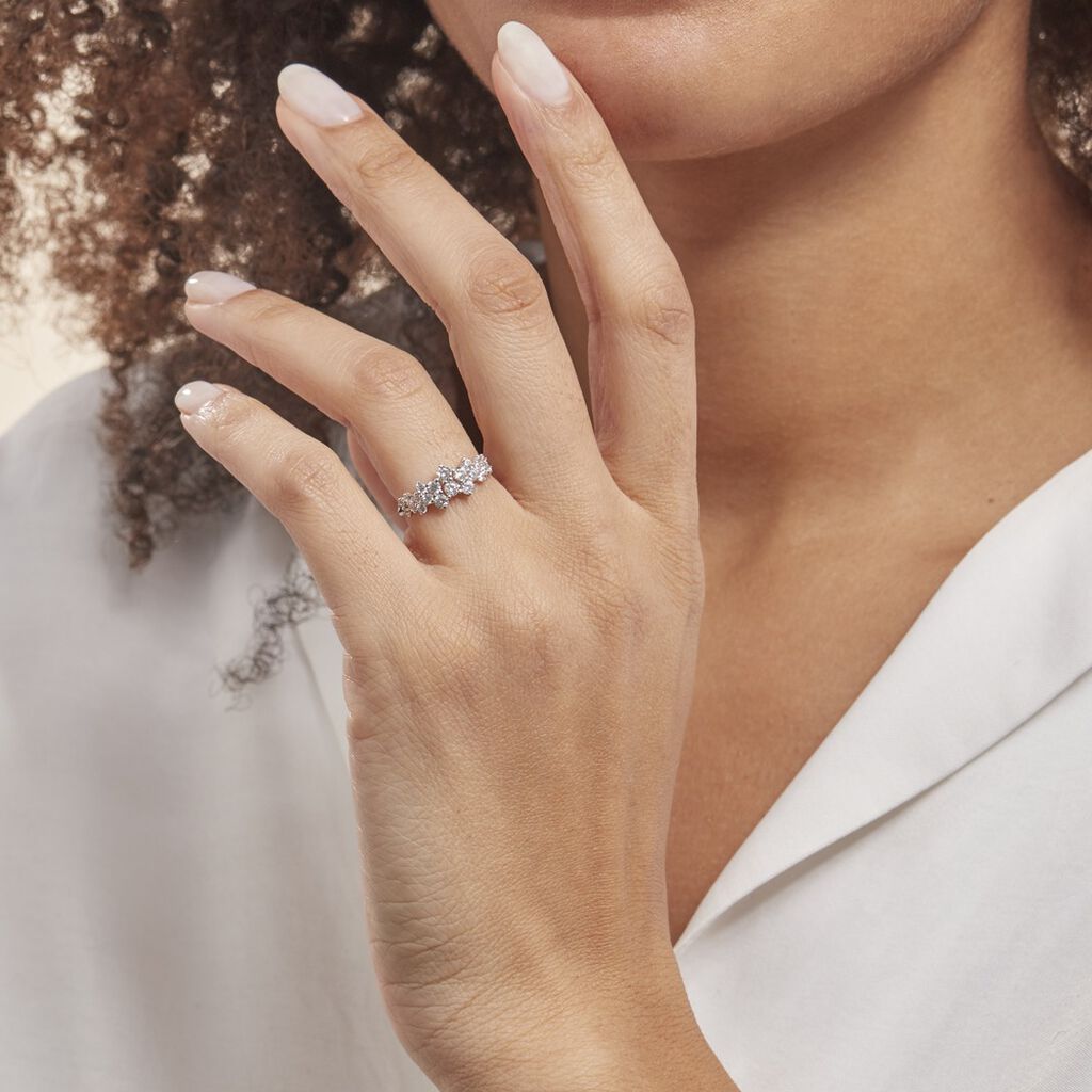 Bague Tokyo Or Blanc Oxyde De Zirconium - Bagues avec pierre Femme | Histoire d’Or