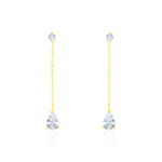 Boucles D'oreilles Pendantes Regane Or Jaune Oxyde De Zirconium - Boucles d'oreilles pendantes Femme | Histoire d&rsquo;Or