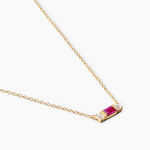 Collier Joaneder Argent Dor&eacute; A L'Or 750/1000 Rhodolite Oxyde De Zirconium - Bijoux avec pierres Femme | Histoire d&rsquo;Or