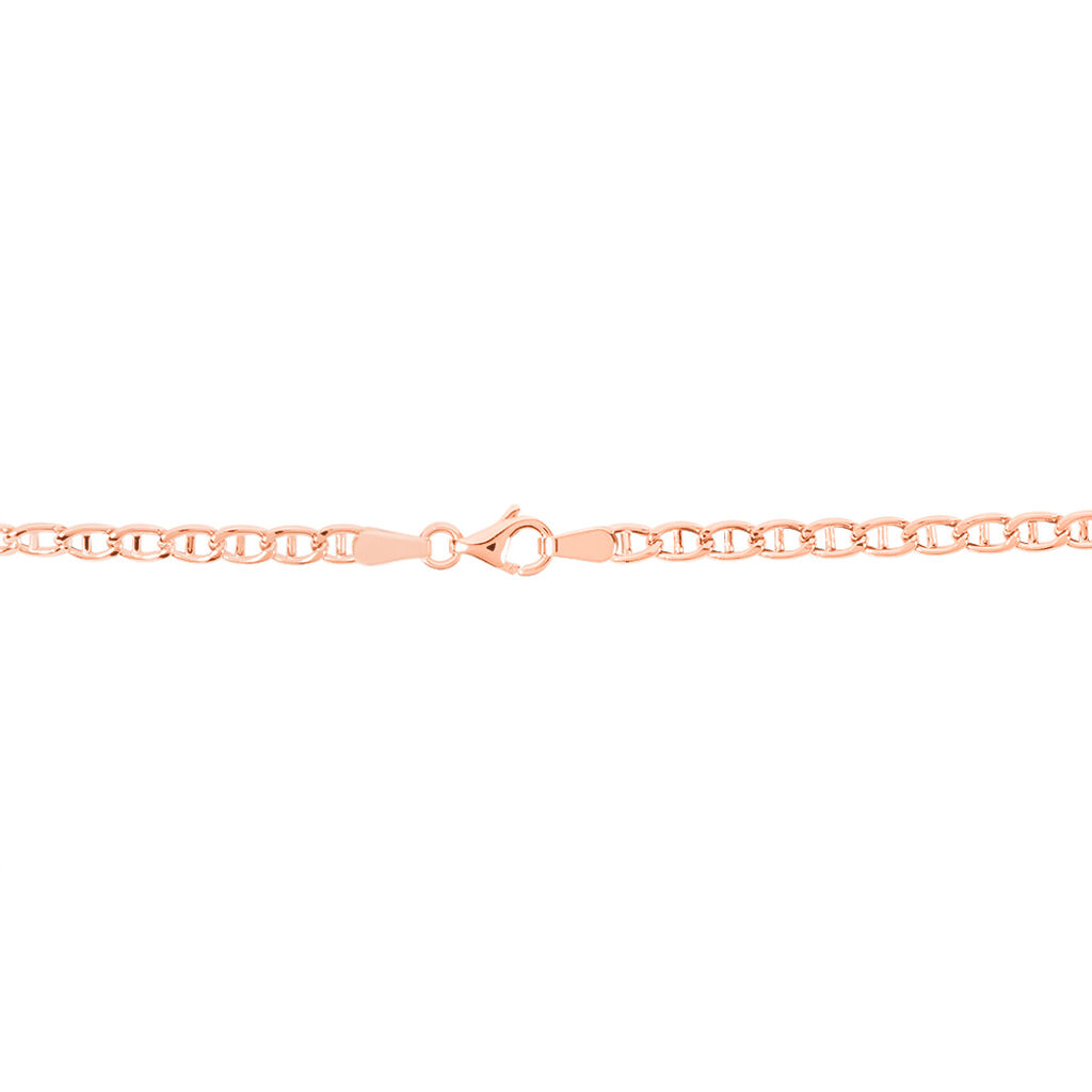 Collier Capucin Or Rose Maille Marine Plate - Chaines Femme | Histoire d’Or