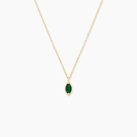 Collier Chelo Or Jaune Malachite Oxyde De Zirconium - F&ecirc;te des m&egrave;res Femme | Histoire d&rsquo;Or