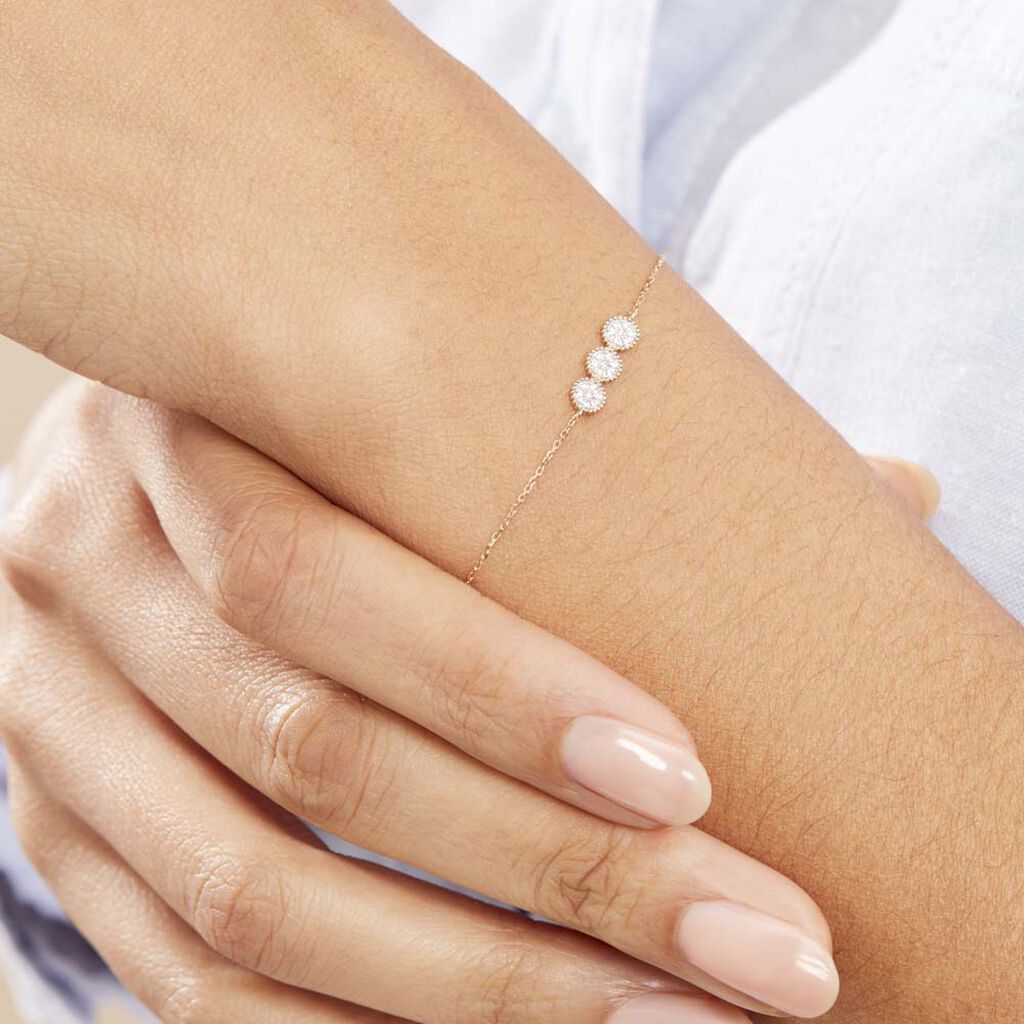 Bracelet Or Jaune Caleb Oxydes De Zirconium - Bracelets Femme | Histoire d’Or