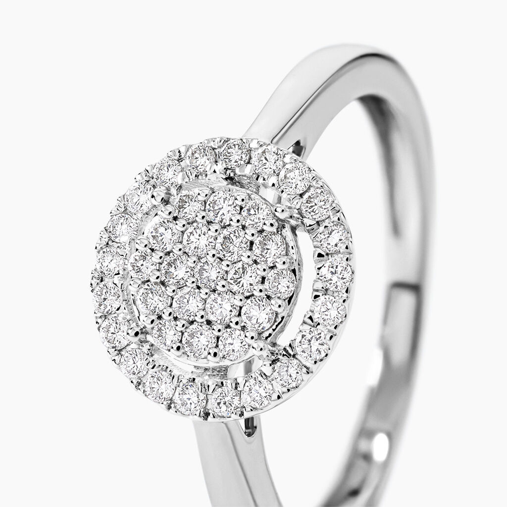 Bague Or Blanc Nawra Diamants Synth&eacute;tiques - Bagues avec pierre Femme | Histoire d&rsquo;Or