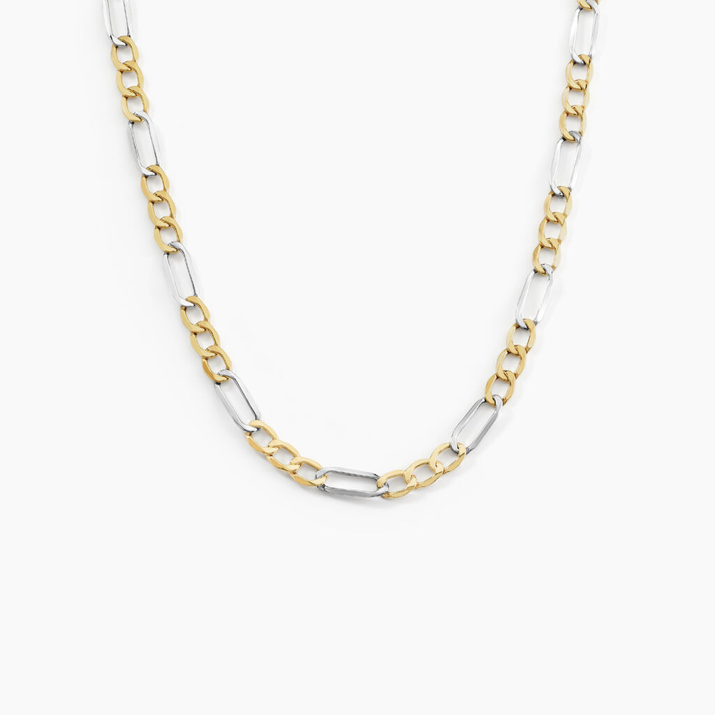 Cha&icirc;ne Cameo Maille Alternee 1/3 Or Bicolore - Chaines Homme | Histoire d&rsquo;Or