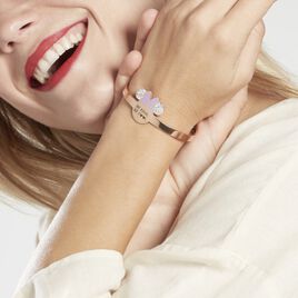 Bracelet Jonc Disney Acier Doré Rose Cristaux - Bracelets fantaisie Femme | Histoire d’Or