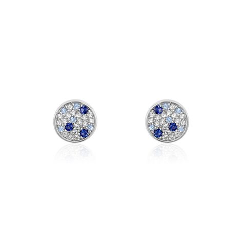Boucles D'oreilles Puces Nelig Argent Blanc Oxyde De Zirconium - Boucles d'oreilles fantaisie Femme | Histoire d’Or