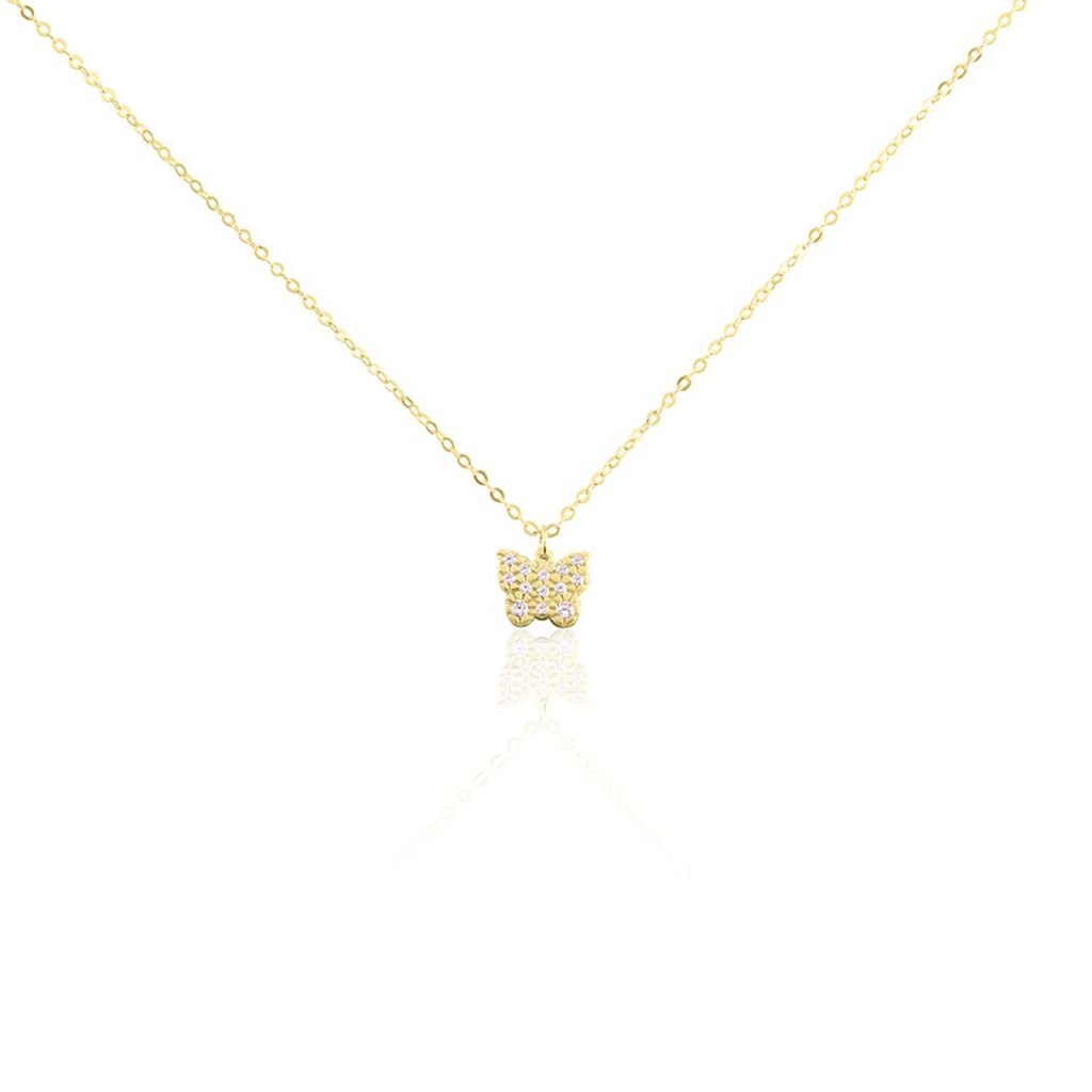 Collier Orchidee Or Jaune Oxyde De Zirconium - Colliers Enfant | Histoire d’Or