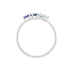 Bague Raika Or Blanc Amethyste Et Topaze - Bagues solitaires Femme | Histoire d&rsquo;Or