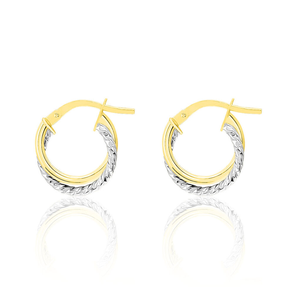 Créoles Maelia Or Bicolore - Boucles d'oreilles créoles Femme | Histoire d’Or
