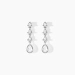 Boucles D'oreilles Pendantes Hida Argent Blanc Oxyde De Zirconium - Boucles d'oreilles fantaisie Femme | Histoire d&rsquo;Or