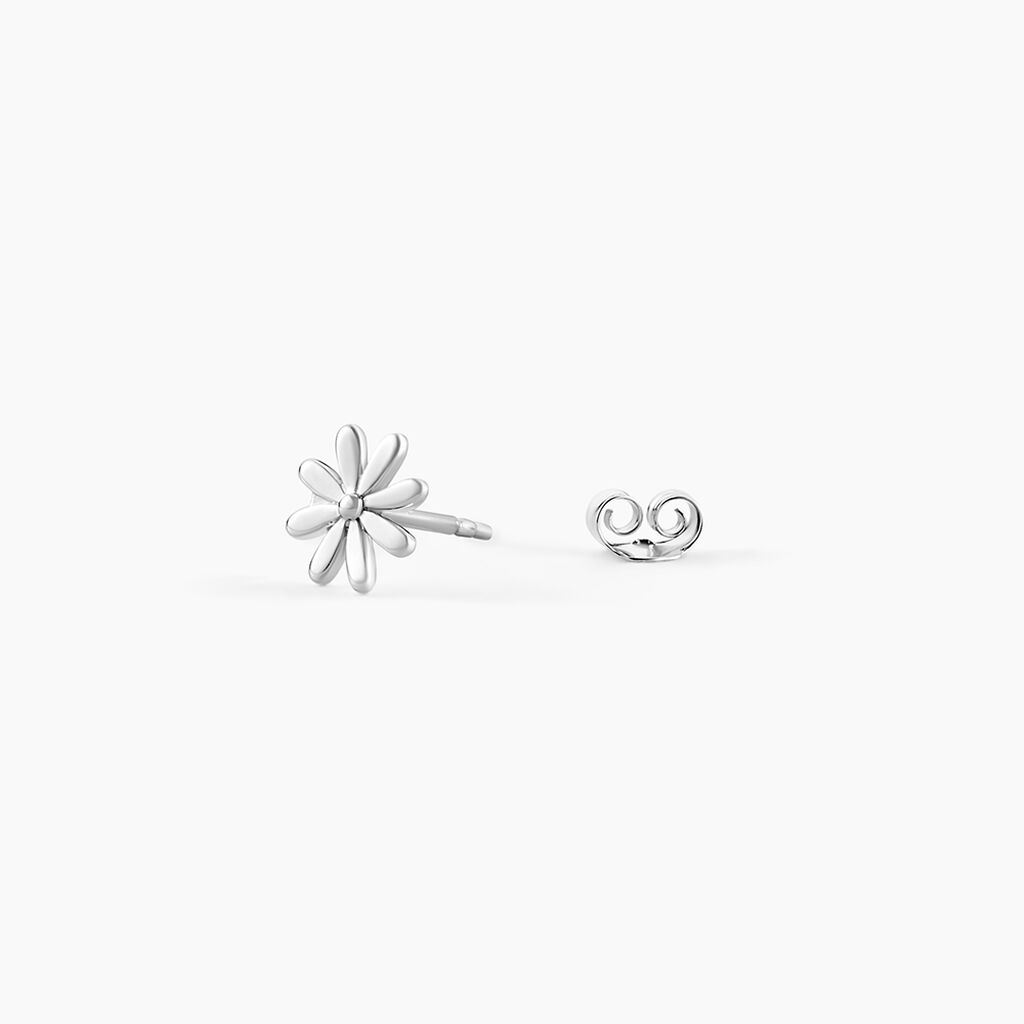 Boucles D'oreilles Puces Yuala Argent Blanc - Boucles d'oreilles fantaisie Femme | Histoire d’Or