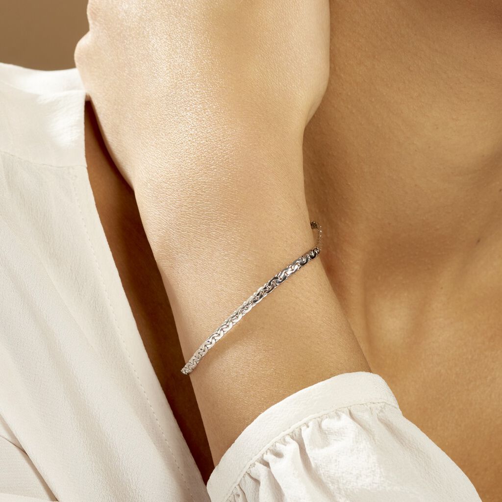 Bracelet Ivy Maille Haricot Or Blanc - Bracelets chaîne Femme | Histoire d’Or